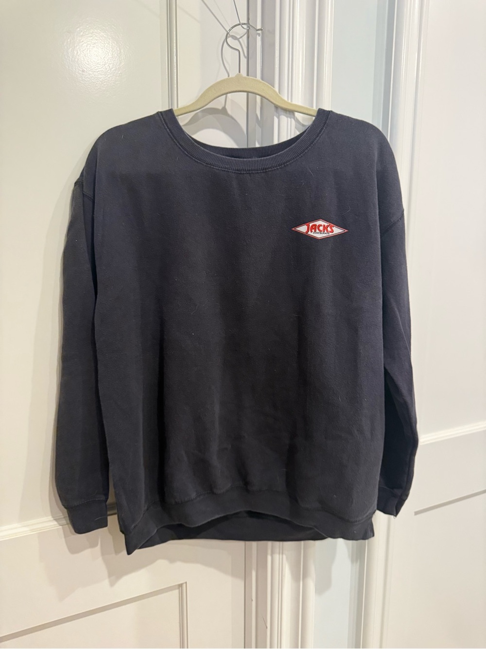 Jack surfboards  Black Crewneck Sweatshirt with Red Logo